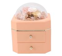 Kuuleyn Caja De Joyería De Rosa Eterna Preservada, Rosa Auténtica, Forro Flocado, Regalos De Rosas De Flores para Siempre para Mujeres, Aniversario, Bodas, Cumpleaños(Rosa)
