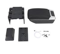 Kuuleyn Caja para reposabrazos de automóvil, consola central delantera, consola central delantera, organizador de reposabrazos extensible, estuche de almacenamiento, ajuste (Línea negra negra)