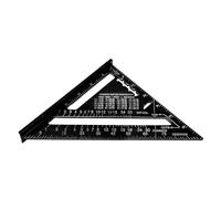 Kuuleyn Carpentry Triangle Ruler,Aluminum Alloy Durable Material,Metric Imperial Scales Protractor Engineer Carpenter Layout Tool Precision Measuring Woodworking Drafting Framing (Black)