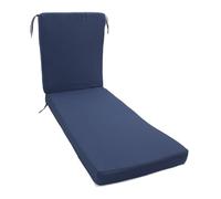Kuuleyn Chaise Lounge Cushions Outdoor, Lounge Chair Cushion with Ties Removable Rain Proof Fade Proof Sun Lounger Replacement for Outdoor Beach Pool Deck Patio 3 Colors (Navy Blue)