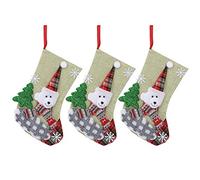 Kuuleyn Christmas Drawstring Gift Bags,Christmas Decorative Hanging Bag,3Pcs / Set Christmas Stockings Sock Gift Bag Hanging Pendant Christmas Tree Decoration (Bear Approx. 18 X 10cm / 7.1 X 3.9in)