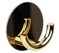 Kuuleyn Colgador Adhesivo de aleación de Zinc de Acero Inoxidable, Gancho Autoadhesivo para Abrigos Dobles, Montaje en Pared, Puerta Colgante, Pared, Cocina, baño(Oro)