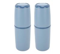 Kuuleyn Copa de Cepillo de Dientes, Kit de Caja de Soporte de Cepillo de Dientes de Viaje, versátil con Estilo portátil Pasta de Dientes portátil para Viaje de Negocios al Aire (Azul Oscuro)