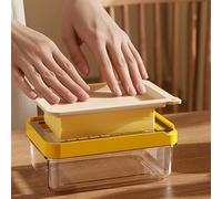 Kuuleyn Cortador de mantequilla con contenedor de almacenamiento, caja de almacenamiento para cortador de mantequilla con tapa, recipiente hermético de plástico PP para