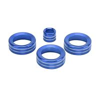 Kuuleyn Cubierta de Perilla de ventilación de Aire Acondicionado, 4 Piezas de Cubierta de Perilla de Aire Acondicionado, decoración Circular de Control de Clima de Tablero de (Azul)