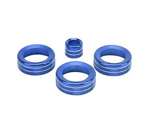 Kuuleyn Cubierta de Perilla de ventilación de Aire Acondicionado, 4 Piezas de Cubierta de Perilla de Aire Acondicionado, decoración Circular de Control de Clima de Tablero de (Azul)