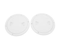 Kuuleyn Cubierta para escotilla de Barco, 2 Piezas de 6 Pulgadas, Placa de Cubierta de inspección Redonda para Barco con Cubierta Desmontable para yate Marino (Blanca)