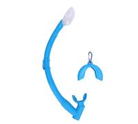 Kuuleyn Flexible Rubber Snorkel,Freediving Snorkel,2 in 1 Silicone Streamlined Soft Flexible Folding Snorkel Tube for Scuba Diving,Freediving and Spearfishing (Blue)