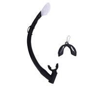 Kuuleyn Flexible Rubber Snorkel,Freediving Snorkel,2 in 1 Silicone Streamlined Soft Flexible Folding Snorkel Tube for Scuba Diving,Freediving and Spearfishing (Black)