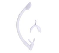 Kuuleyn Flexible Rubber Snorkel,Freediving Snorkel,2 in 1 Silicone Streamlined Soft Flexible Folding Snorkel Tube for Scuba Diving,Freediving and Spearfishing (White)