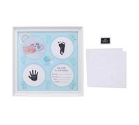 Kuuleyn Footprint marco de fotos Baby Shower s Kit de huella de huella de huella a la mano para niños recién nacidos Niñas Use tablero de densidad de plástico Kit de impresión de (Azul)