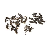 Kuuleyn Gancho de pestillo Antiguo, 12X Joyería Decorativa Antigua Regalo Vino Caja de Madera Gancho de pestillo con Tornillos(Left Hook-Bronce)