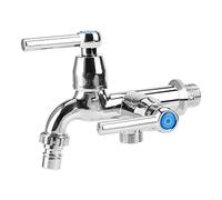 Kuuleyn Grifo de Lavadora, Grifo de Agua fría para Lavadora de plástico ABS, Grifo de Agua para Lavabo con caño Doble y Mango G1/2(One Word G 1/2 Nozzle)