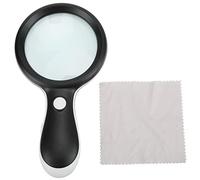 Kuuleyn Handheld Magnifying Glasses, Magnifying Glass with Light, LED Magnifying Glass ABS Handheld Illuminated Reading Magnifier for Stamps Map Inspection