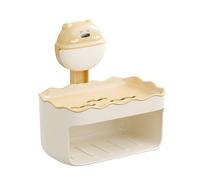 Kuuleyn Holder, Dish, Soap Saving Cute Wall Mounted Double Layer Suction Cup Soap Draining Rack for Bathroom Kitchen (Amarilla)