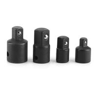 Kuuleyn Juego de adaptadores de vaso de impacto, 4 piezas 1/4 pulg. 3/8 pulg. 1/2 pulg. Adaptador de manguito de llave eléctrica Convertidor Junta de zócalo de accionamiento de (Negra)