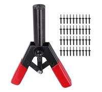 Kuuleyn Kit de pistola remachadora de plástico, molde de agarre manual doble antideslizante con sujetador de plástico a granel, paquete surtido de remaches, herramientas de
