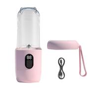 Kuuleyn Licuadora portátil, licuadora personal inalámbrica con USB, licuadora portátil de 500 ml, taza exprimidora eléctrica recargable por USB para el hogar, al aire libre,