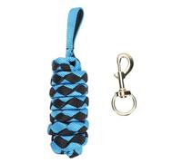 Kuuleyn Línea de estocada para Caballos, Cuerda de Entrenamiento Larga, rienda de Correas de Agarre cómodo de Piel de Vaca con Hebilla giratoria marrón para Entrenamiento Diario (Light Blue Black)