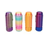 Kuuleyn Little Pain Fidget, Fidget Toys, 4 Pcs 3D Printed Spiky Keychain Stress Relief Rotating Hard Spiky Stim Sensory Toy for Adults Adolescents