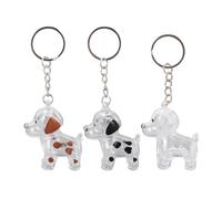 Kuuleyn Llavero de Pelo de Perro, 3 llaveros de Recuerdo conmemorativo de Pelo de Mascota, diseño de Sellado portátil Compacto para coleccionista de Perros