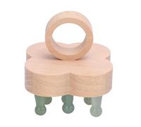 KUULEYN MASAJERO DEL ESCALPEO, Piedra de madera ergonómica, portátil de cuatro hojas Camiseta Herramienta de cuidado del cuidado del cabello de los dientes pulidos (Aventurine verte)