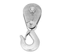 Kuuleyn Metal Pulley Block, Pulley Hook,1Pcs High Strength Steel Single Wheel Lifting Rope Pulley Block (1 ton)