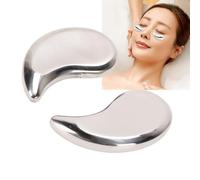 Kuuleyn Mini almohadilla refrescante para ojos para ojos hinchados, alivio de arrugas e hinchazón, máscara de acero inoxidable 304 en forma de luna irrompible debajo de paquetes