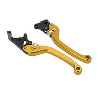 Kuuleyn Palancas de motocicleta, manija de palancas de embrague de freno, accesorios universales de aleación de aluminio CNC de alta sensibilidad para motocicleta (Oro)
