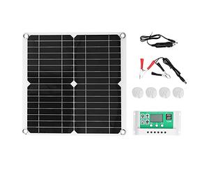 Kuuleyn Panel solar flexible de silicio monocristalino de 40 W y 18 V con controlador de carga solar de 20 A para exteriores