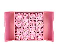 Kuuleyn PE Artificial Flower Gift Box,PE Innovative Birthday Anniversary,Festival Gift Present Safe Environmentally Friendly No Peculiar Smell 16pcs Lifelike Vivid Roses (Pink)