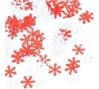 Kuuleyn Piezas de Copo de Nieve de Tela no Tejida de 2 Colores, Piezas de Copo de Nieve, Forma de celebración de Boda, Fiesta, Mesa Decorativa, Confeti (Multicolor)