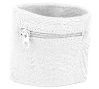 Kuuleyn Pulsera Deportiva, Pulsera Unisex Almacenamiento de Llaves para Monedas Bolsillo con Cremallera Monedero Deportivo Gimnasio Correr Baloncesto para Correr Ciclismo Deportes(Blanco)