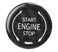 Kuuleyn Push To Start Button Cover, Car Engine Start Stop Button Cover Trim Carbon Fiber Replacement for C8 2020 to Present (Black)