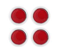 Kuuleyn Reflector de automóvil, Reflector Rojo de 4 Piezas, Pegatina Reflectante, protección Reflectante Redonda con Borde Cromado ABS para Motocicleta de automóvil