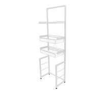 Kuuleyn Rejilla para Inodoro, Soporte de Almacenamiento Encima, Acero Independiente, Ajustable, extraíble, Ahorro de Espacio, rodamiento Estable, fácil Montaje, Impermeable, (Blanca)
