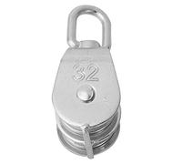 Kuuleyn Rodillos de puerta corredera, polea de rodamiento de presión, polea giratoria de doble rueda resistente de acero inoxidable, aparejo, cuerda de elevación, accesorio para (32mm)