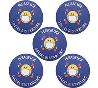 Kuuleyn Safety Distance Sign Decal, Material de PVC, Peglino de advertencia de distancia antideslizante PAGO 5 PPCS Guía de distanciamiento Social Distancing Mark Killing Customer (XG021)