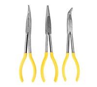 Kuuleyn Snap Ring Pliers, 3 Pcs Mechanical Pliers 11in Long 45° 90° Bending Tip Straight Tip Long Nose Carbon Steel Kit