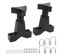 Kuuleyn Soporte de gato tubular de montaje alto, aleación de acero negro, soporte de gato estilo remolque y kit de instalación de gato, compatible con tubos redondos o cuadrados