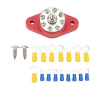 Kuuleyn Stud Battery Junction Post, Distribution Junction Post 16 Terminal Block 1/4in M6 Battery Junction Post for Cars RVs Boats Trucks
