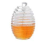 Kuuleyn Tarro de miel, tarro de miel transparente en forma de colmena de 265 ml con gotero para almacenar y dispensar jarabe de miel