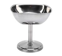 Kuuleyn Taza para Helado Tazón para Servir Postre de Acero Inoxidable Tazones para Salsa Mini Boca de Marco Cuadrado Yogur con Patas Tazas de Dulces para Ensalada Pudín de Frutas (Tipo 1)