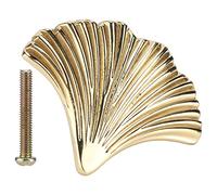 Kuuleyn Tirador de latón con forma de hoja de Ginkgo, pomo de gabinete de estilo moderno chino nórdico, tirador de latón de un solo orificio para cajones, tocador, puertas y armari