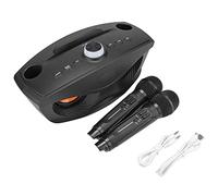 Kuuleyn Unidad de Karaoke, Altavoz Bluetooth 4.2 Inicio KTV Karaoke Altavoz Bluetooth con Dos Micrófonos Batería Recargable Tarjeta de Memoria/AUX/FM/U Disco(Negro)