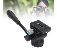 Kuuleyn Video Head,Tripod Fluid Head 360,Panorama Aluminum Alloy Video Tripod with Steel Handle 3/8in Bottom Screw Hole 5kg Load Capacity