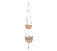 Kuuleyn Woven Hanging Basket, 2 niveles Canasta colgante de colgantes Cerro colgante Cesta de frutas Plantas de flores Decoración de canasta de pared Multi