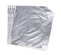 KUUQA 100 Hojas de Imitación de 14x14cm para la Elaboración de Proyectos de Artesanía, Elaboración de Objetos de Oro, Creación de Bricolaje (plata)