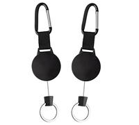 Kuuqa 2 piezas Heavy Duty retráctil Key Chain Llave Reel con 39 pulgadas de alambre de acero cuerda