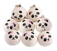 Kuuqa 8 piezas 1.57 """" juguetes perfumados de mini panda lentos llaves llave de la llave correa de la cadena para nios Favores de regalo de regalo (